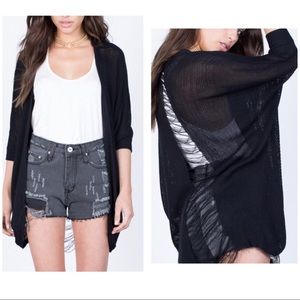 Split destroyed cardigan
